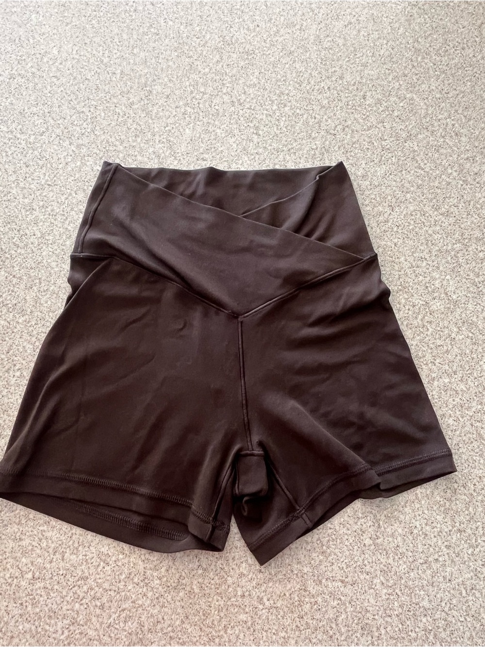 aerie Brown High-Waist Crossover Waistband Shorts